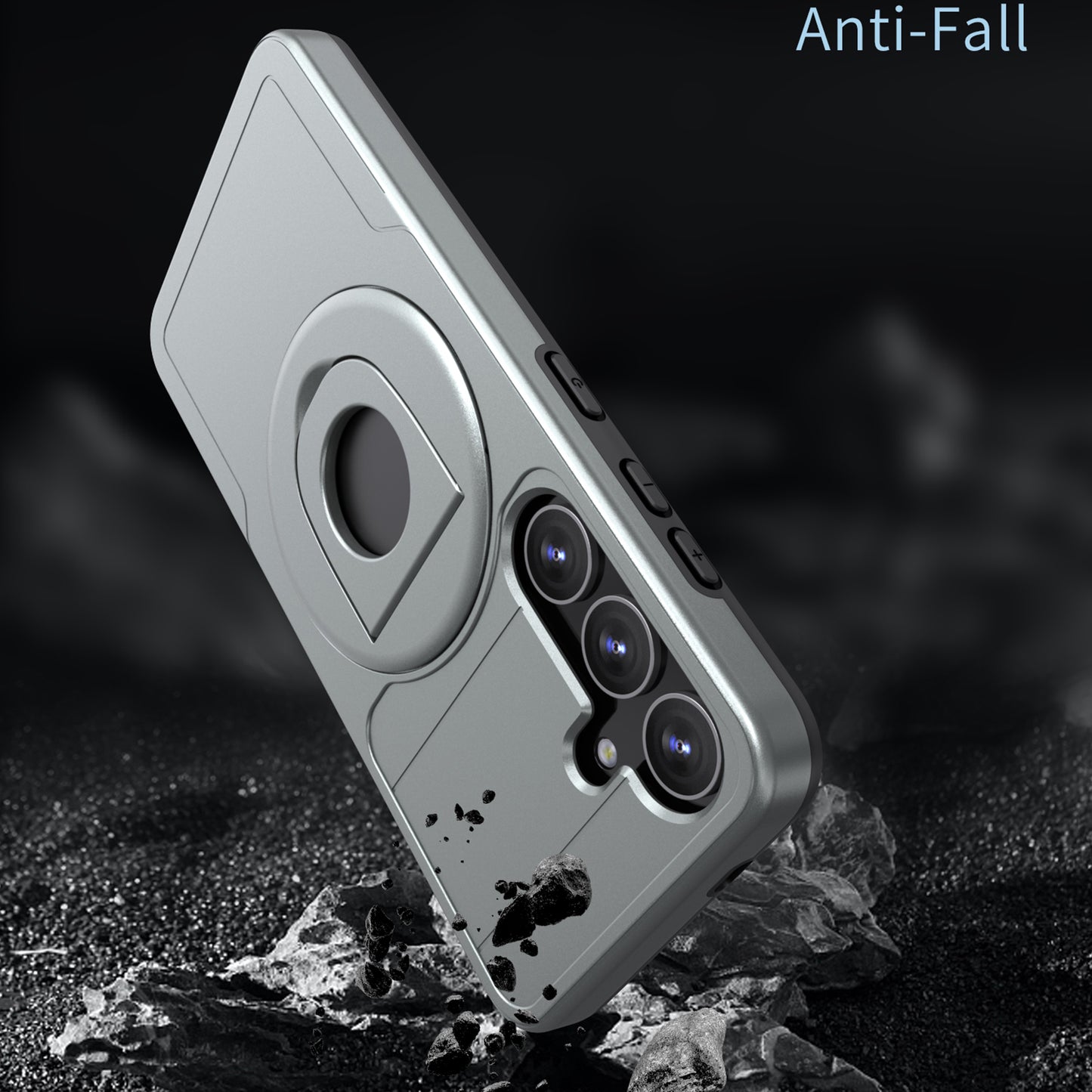 For Samsung Galaxy S24 Phone Case PC+TPU Magnetic Cover Military Grade Shockproof - Grey