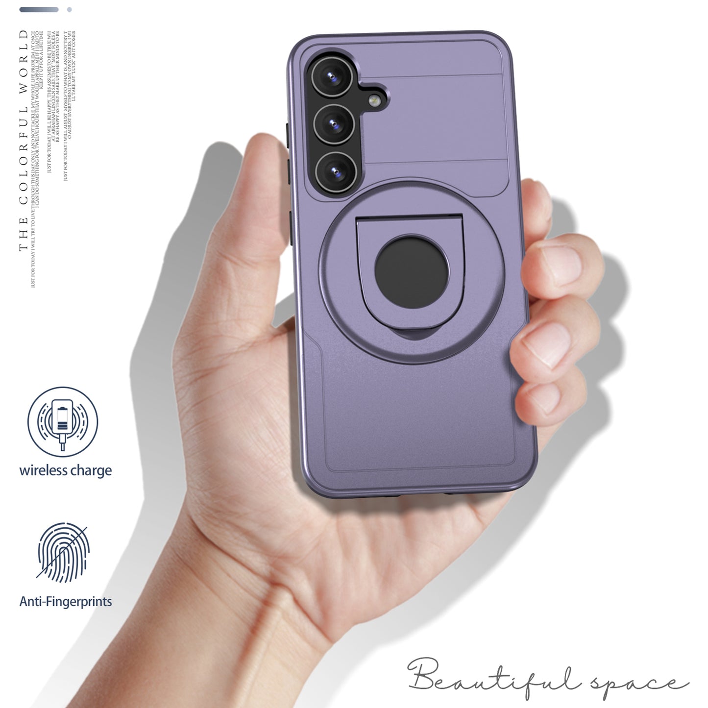 For Samsung Galaxy S24 Phone Case PC+TPU Magnetic Cover Military Grade Shockproof - Purple