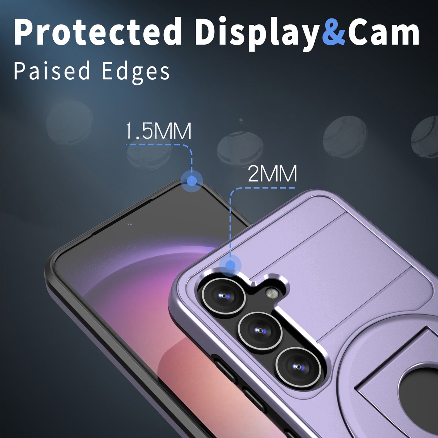 For Samsung Galaxy S24 Phone Case PC+TPU Magnetic Cover Military Grade Shockproof - Purple