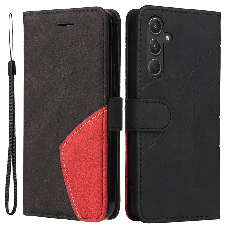 KT Leather Series-1 For Samsung Galaxy A55 5G Case PU Leather Phone Cover with Wallet - Black