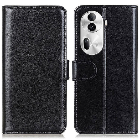 Phone Case for Oppo Reno11 Pro 5G (Global) / Reno11 (China) 5G Crazy Horse Texture Wallet Leather Cover - Black