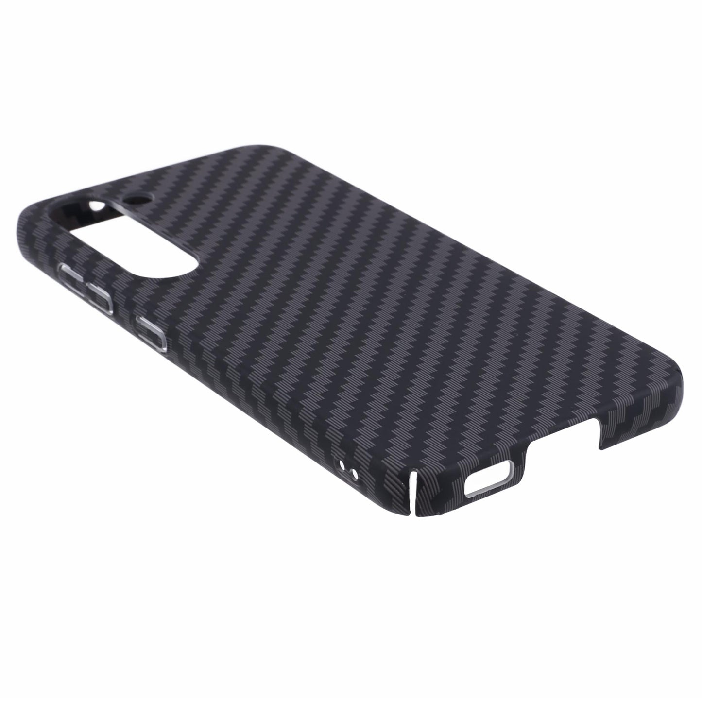 For Samsung Galaxy S24 Case Carbon Fiber Texture Splicing PC Phone Cover - Black