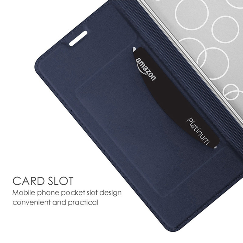 For Samsung Galaxy S24 Phone Stand Case Card Holder PU Leather Cell Phone Cover - Blue