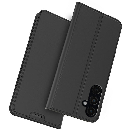 For Samsung Galaxy S24 Phone Stand Case Card Holder PU Leather Cell Phone Cover - Black