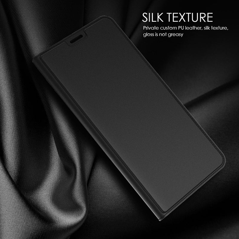 For Samsung Galaxy S24+ Card Holder PU Leather Phone Cover Anti-Scratch Cell Phone Stand Case - Black