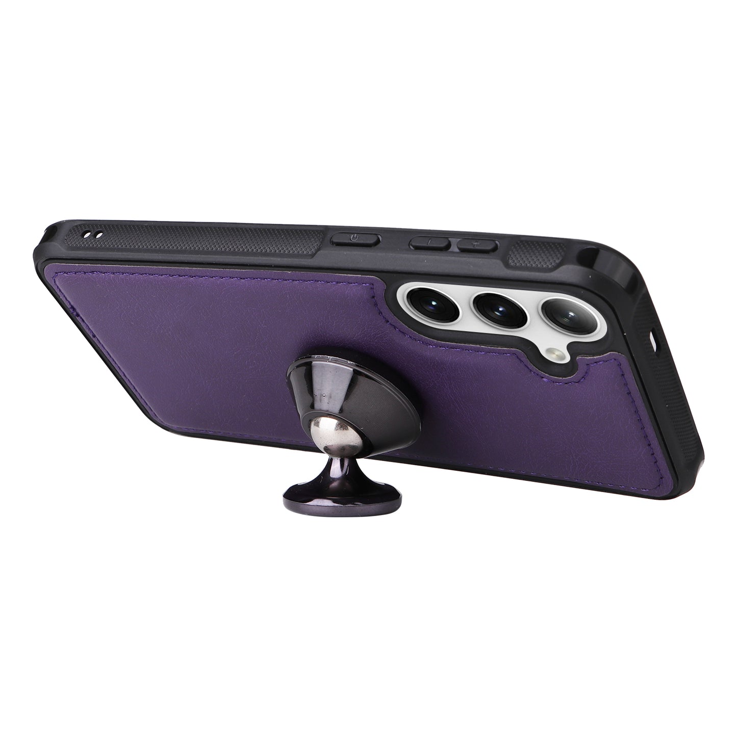 KT Multi-functional Series-4 for Samsung Galaxy S24+ Case Detachable 2-in-1 PU Leather Phone Cover - Purple