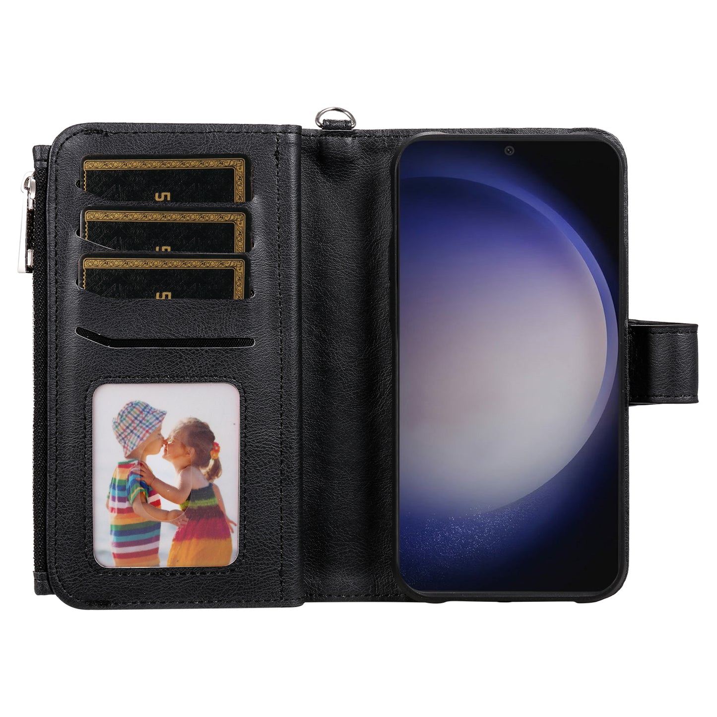 KT Multi-functional Series-4 for Samsung Galaxy S24+ Case Detachable 2-in-1 PU Leather Phone Cover - Black