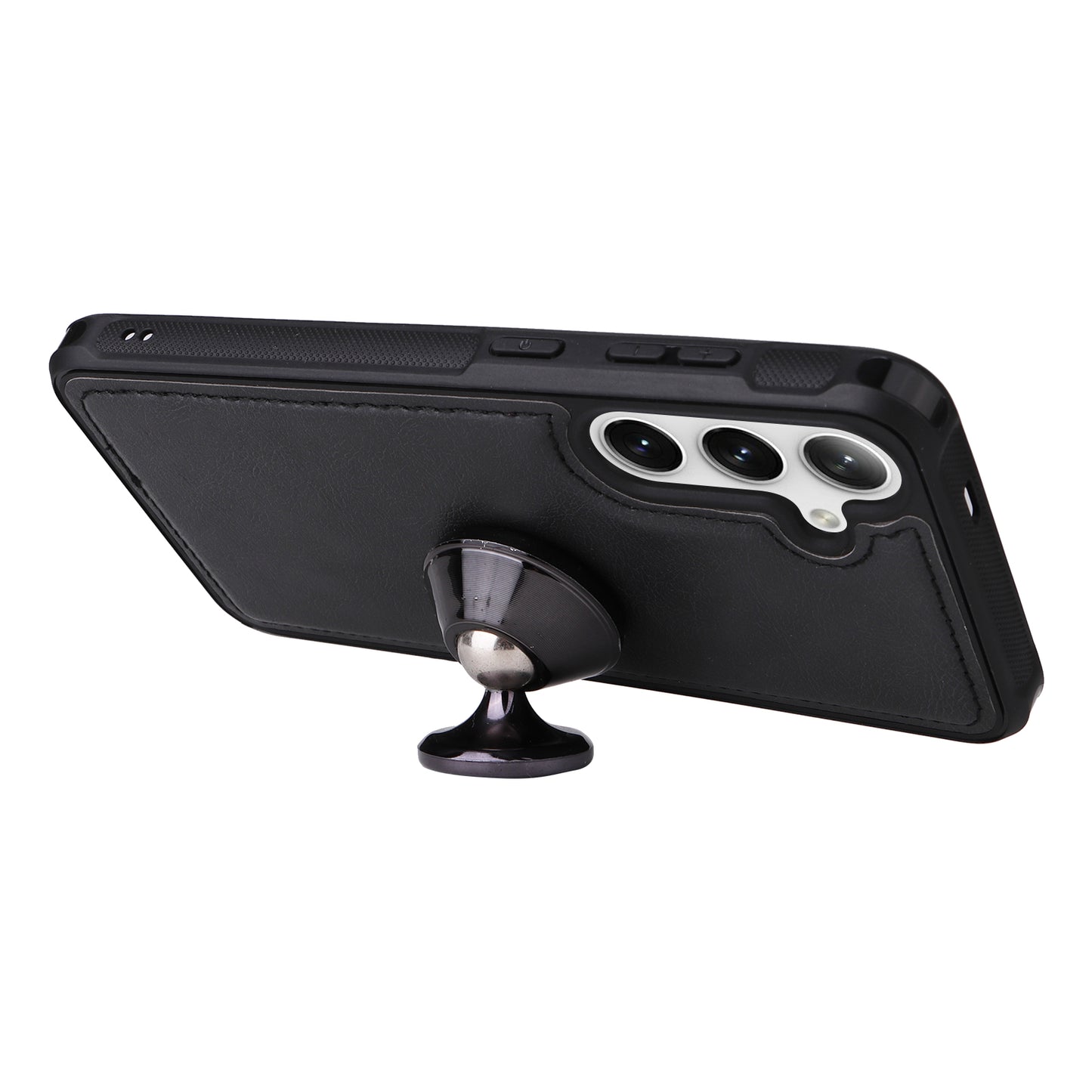 KT Multi-functional Series-4 for Samsung Galaxy S24+ Case Detachable 2-in-1 PU Leather Phone Cover - Black