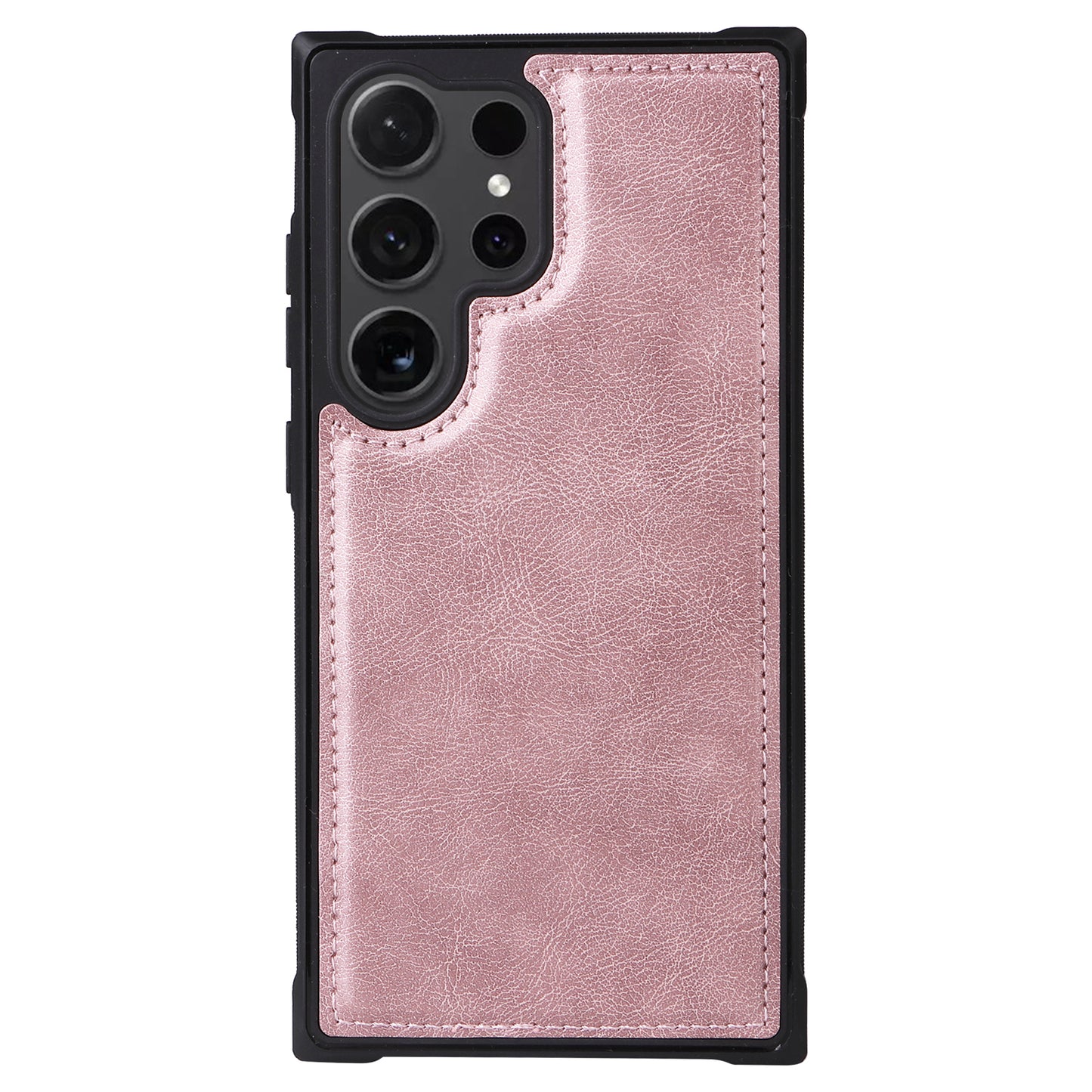 KT Multi-functional Series-4 for Samsung Galaxy S24 Ultra Case Magnetic Leather Zipper Pocket Phone Cover - Rose Gold