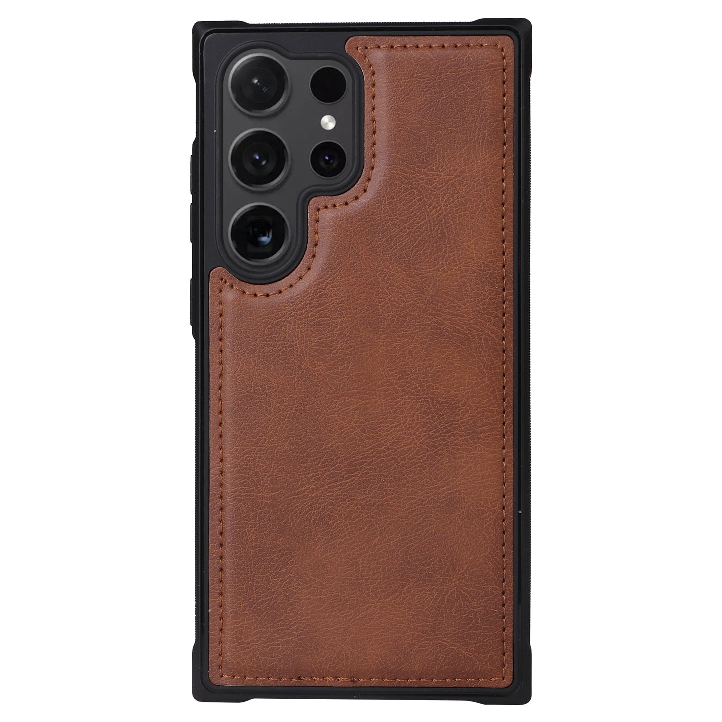 KT Multi-functional Series-4 for Samsung Galaxy S24 Ultra Case Magnetic Leather Zipper Pocket Phone Cover - Brown