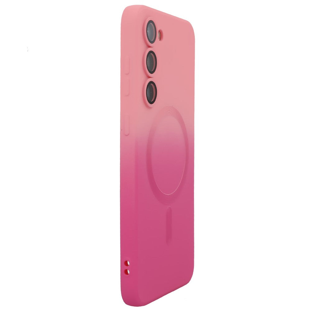 ENAKY HAT PRINCE For Samsung Galaxy S23 Case Silicone Cover Lens Protection - Pink+Rose