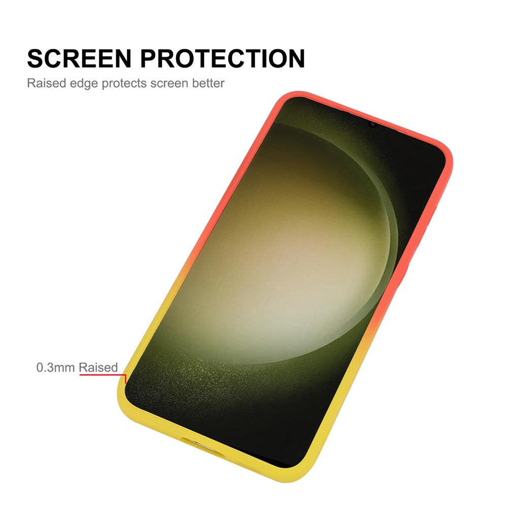 ENAKY HAT PRINCE For Samsung Galaxy S23 Case Silicone Cover Lens Protection - Pink+Rose