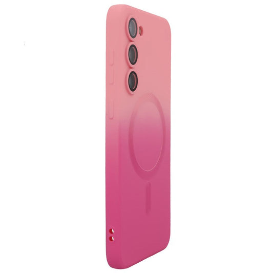 ENAKY HAT PRINCE For Samsung Galaxy S24+ Silicone Case Compatible with MagSafe - Pink+Rose