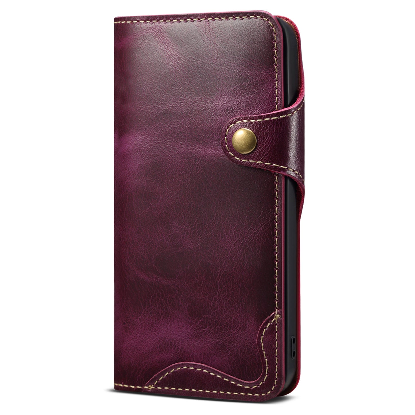 For Samsung Galaxy S24+ Magnetic Case Buckled Retro Oil Wax Phone Cover - Purple