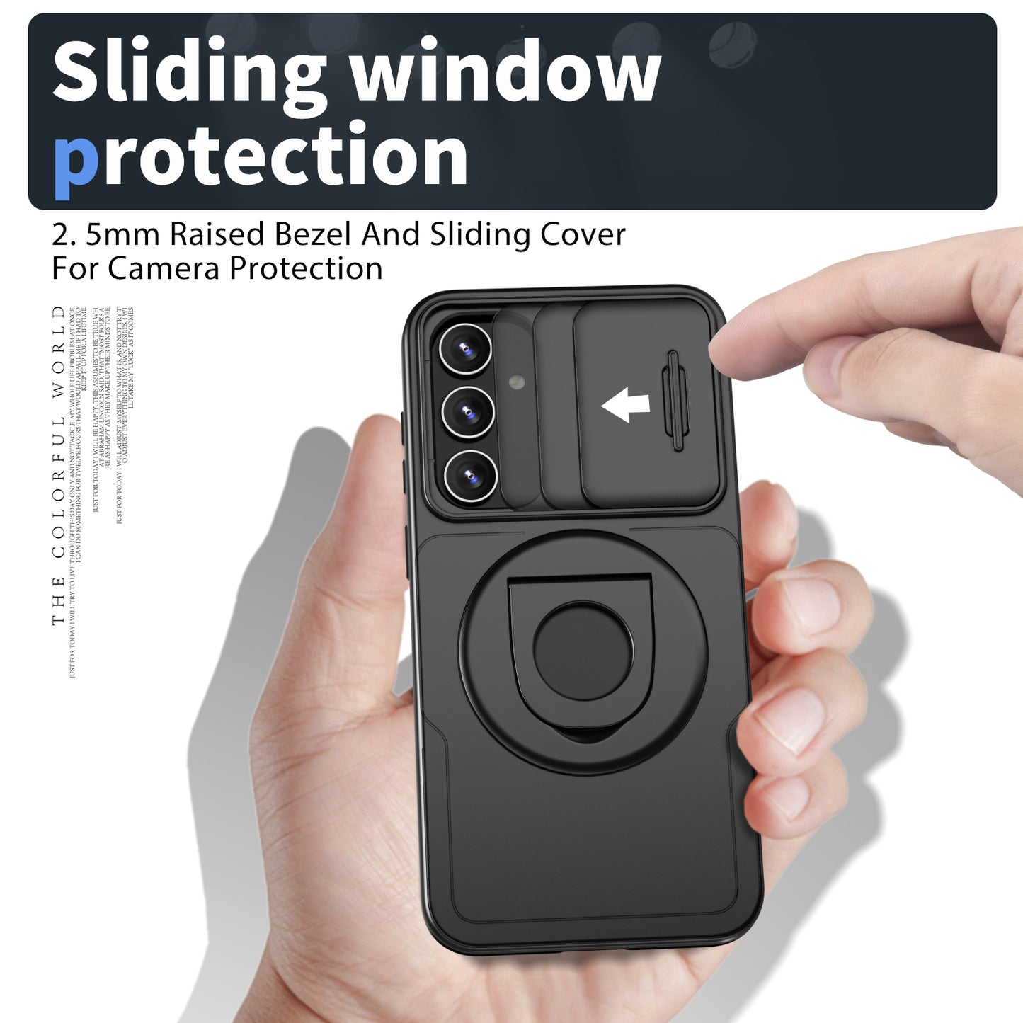 For Samsung Galaxy S20 FE / S20 FE 5G / S20 FE 2022 / S20 Lite Phone Case with Slide Camera Cover - Black