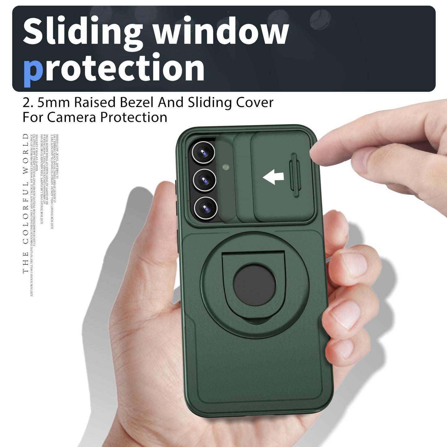 For Samsung Galaxy S20 FE / S20 FE 5G / S20 FE 2022 / S20 Lite Phone Case with Slide Camera Cover - Blackish Green
