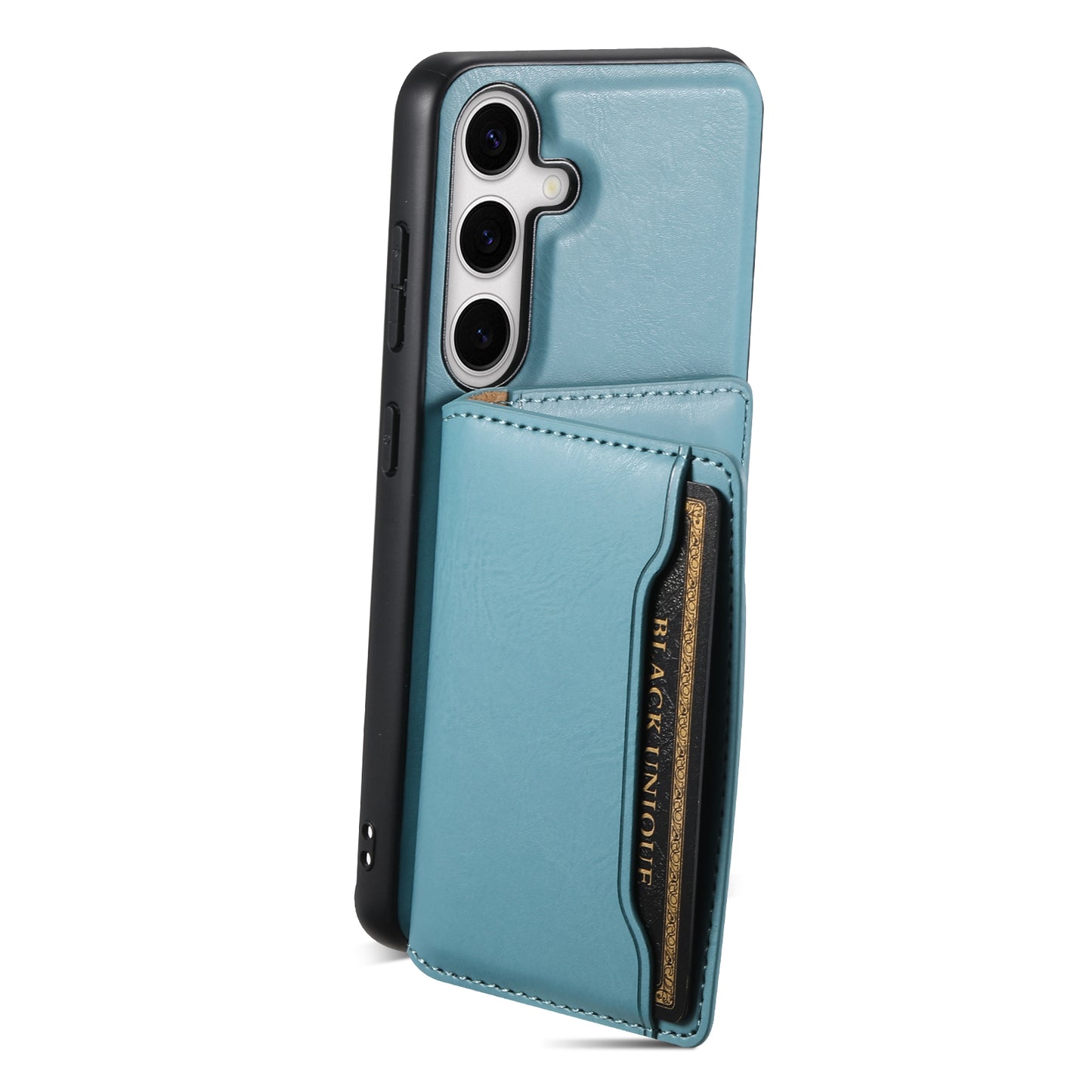 DENIOR For Samsung Galaxy S24 Magnetic Case Kickstand Phone Cover 2 in 1 Detachable Wallet Back - Blue