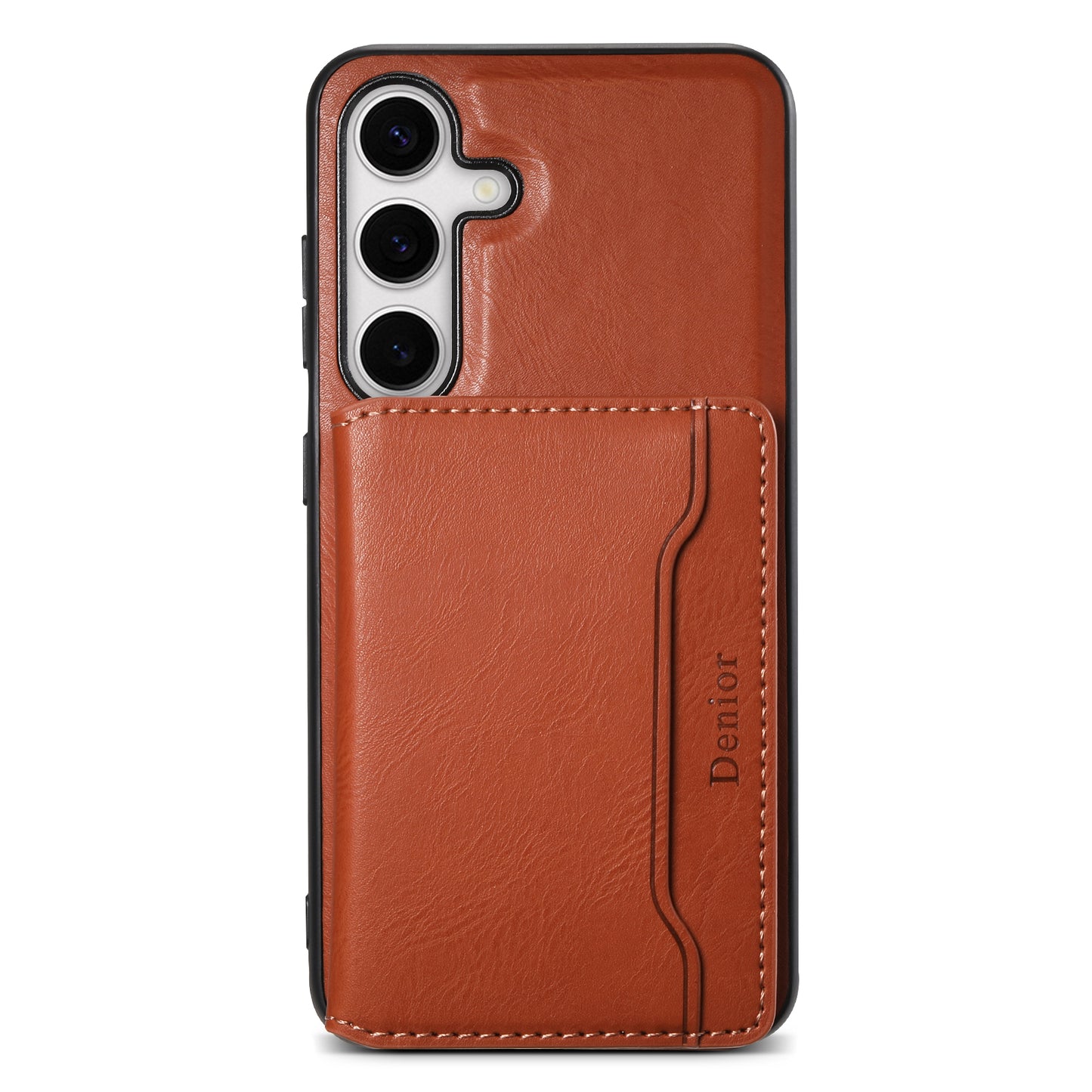 DENIOR For Samsung Galaxy S24 Magnetic Case Kickstand Phone Cover 2 in 1 Detachable Wallet Back - Brown