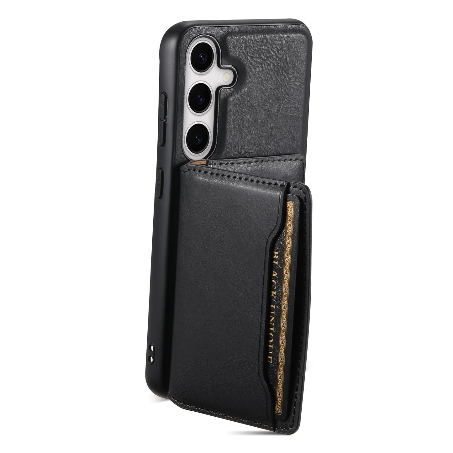 DENIOR For Samsung Galaxy S24+ Phone Case Magnetic Protection Cover Detachable Card Bag - Black
