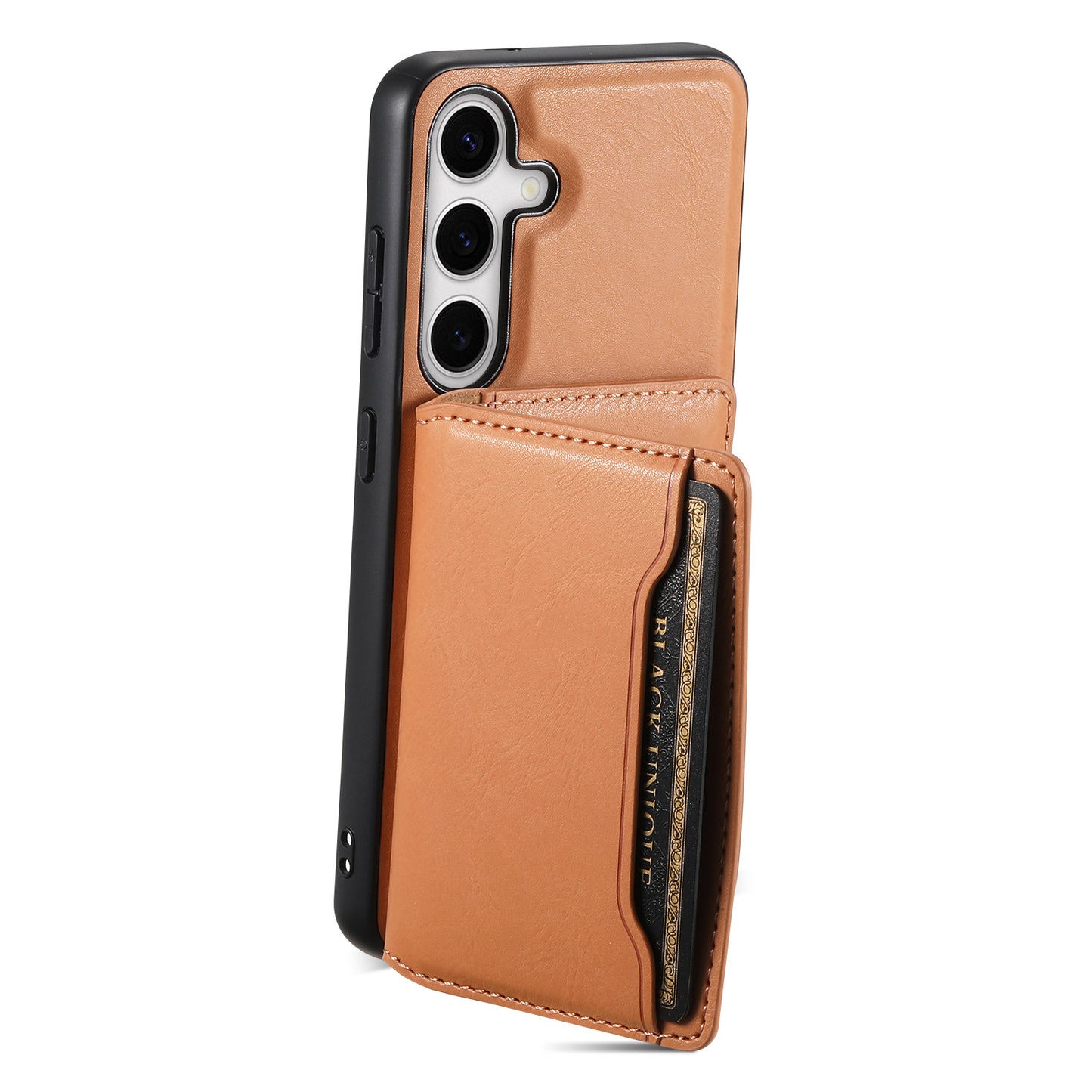 DENIOR For Samsung Galaxy S24+ Phone Case Magnetic Protection Cover Detachable Card Bag - Khaki