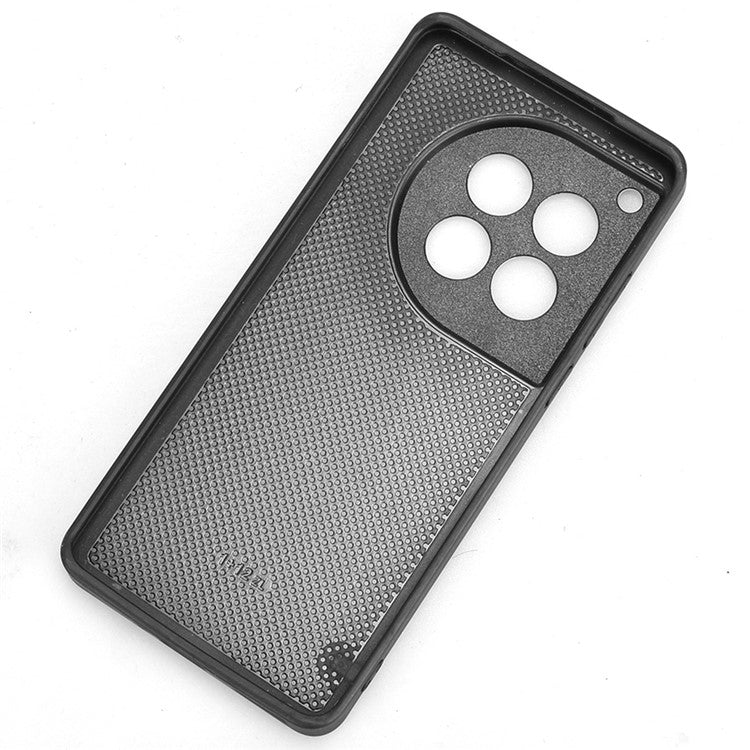 For OnePlus 12 5G Phone Cover Cowhide Texture Stitching Line Anti-fall Back Case - Orange