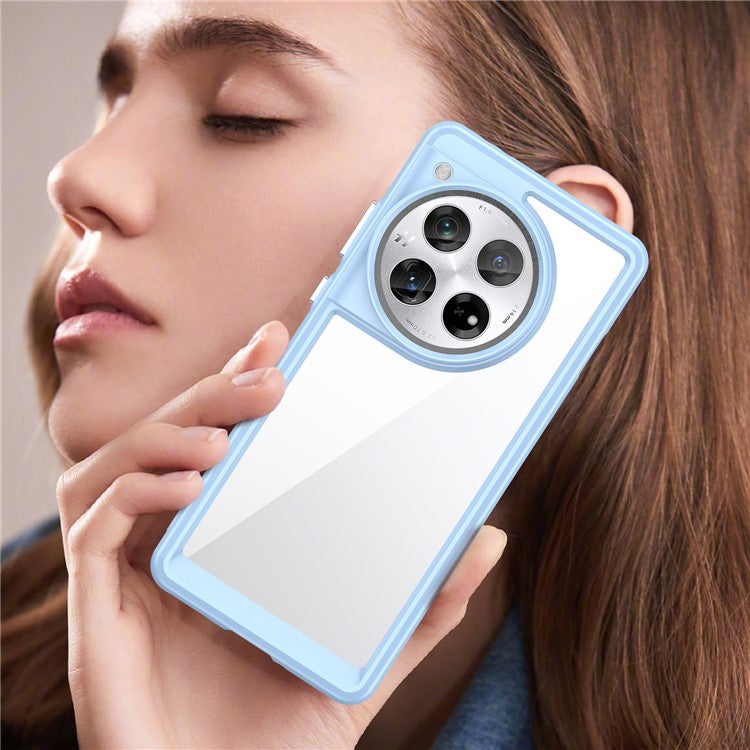 For OnePlus 12 5G Case Slim-Fit TPU+Acrylic Shockproof Phone Guard Cover - Blue