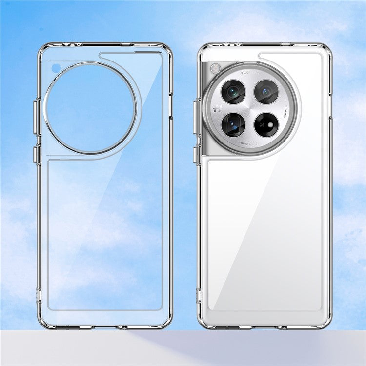 For OnePlus 12 5G Case Slim-Fit TPU+Acrylic Shockproof Phone Guard Cover - Transparent