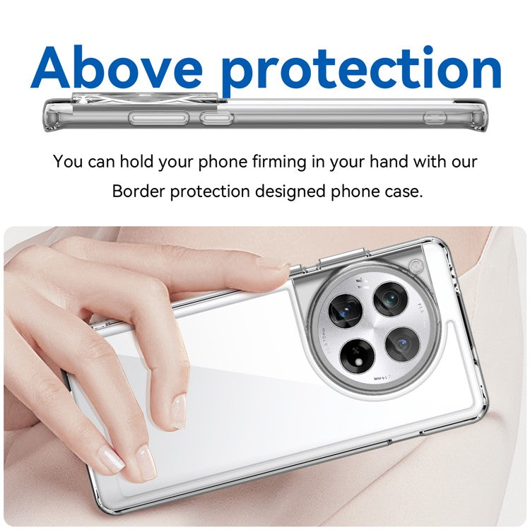 For OnePlus 12 5G Case Slim-Fit TPU+Acrylic Shockproof Phone Guard Cover - Transparent