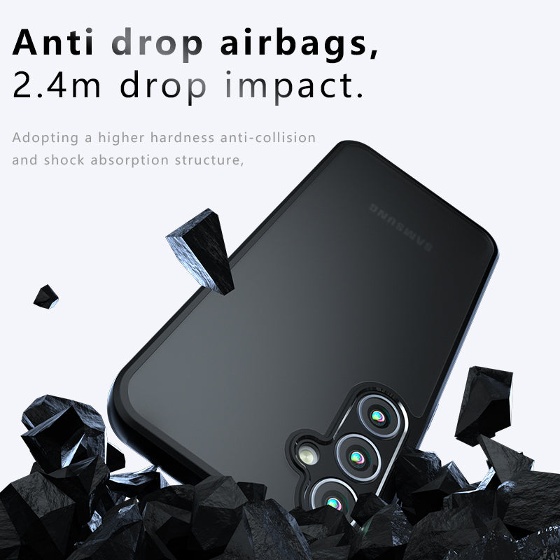 For Samsung Galaxy S24+ Matte Case Skin-touch TPU+PC Protective Shell - Transparent Black