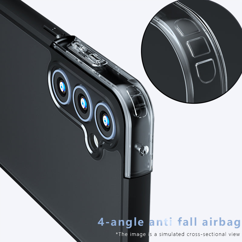 For Samsung Galaxy S24+ Matte Case Skin-touch TPU+PC Protective Shell - Transparent Black