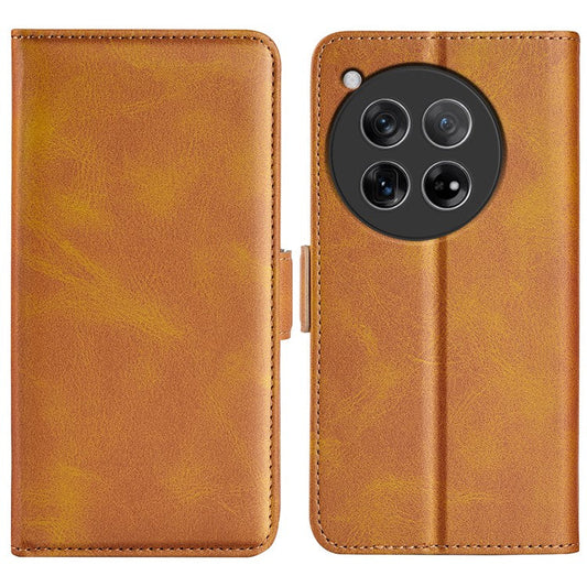 For OnePlus 12 5G Leather Flip Wallet Case Folio Stand View Phone Cover - Yellow