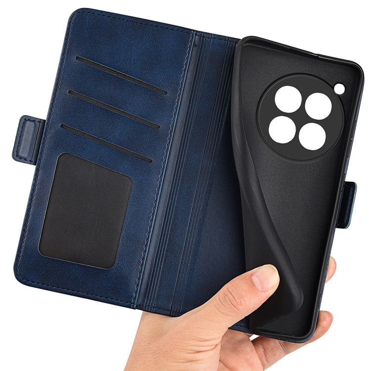 For OnePlus 12 5G Leather Flip Wallet Case Folio Stand View Phone Cover - Blue