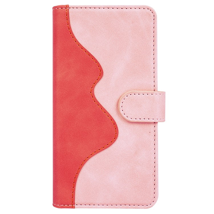 For OnePlus 12 5G Wallet PU Leather Case Color Splicing Phone Cover - Pink