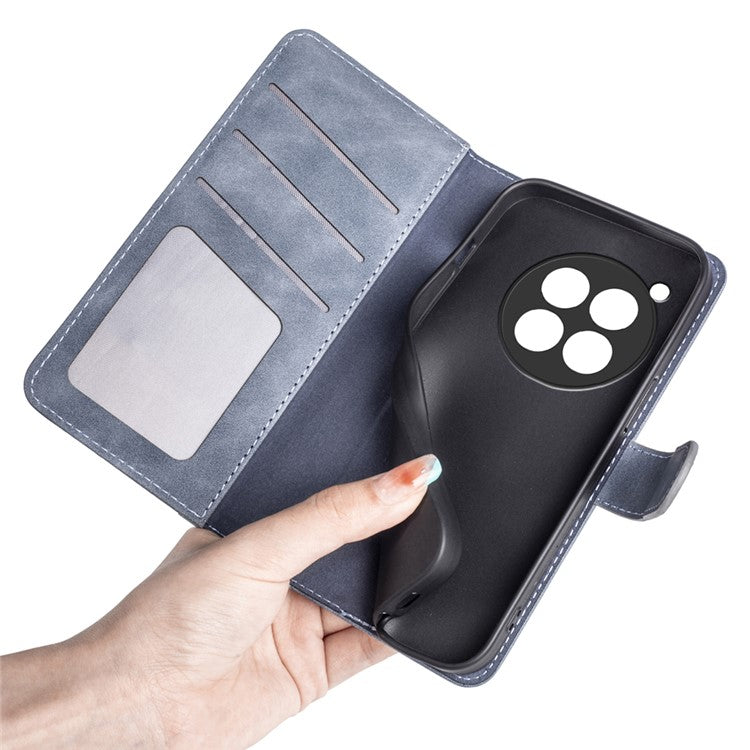 For OnePlus 12 5G Wallet PU Leather Case Color Splicing Phone Cover - Blue