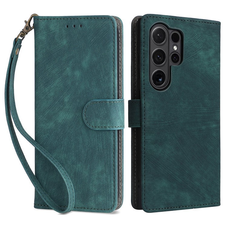 For Samsung Galaxy S24 Ultra Case PU Leather Wallet RFID Blocking Phone Cover - Green