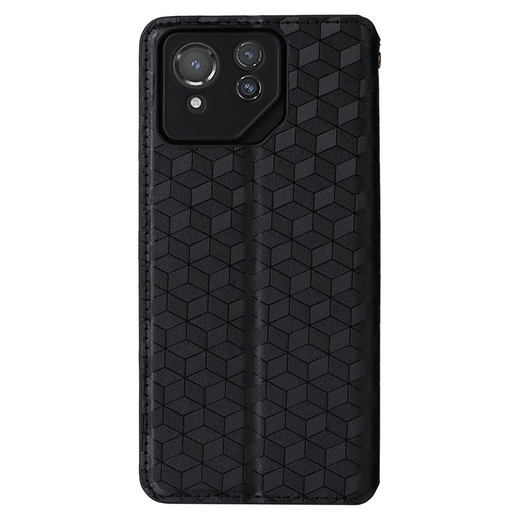 For Asus ROG Phone 8 Pro 5G / 8 5G Wallet Case Leather Magnetic Auto Closing Imprint Cover - Black