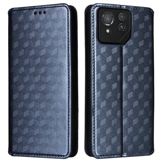 For Asus ROG Phone 8 Pro 5G / 8 5G Wallet Case Leather Magnetic Auto Closing Imprint Cover - Blue