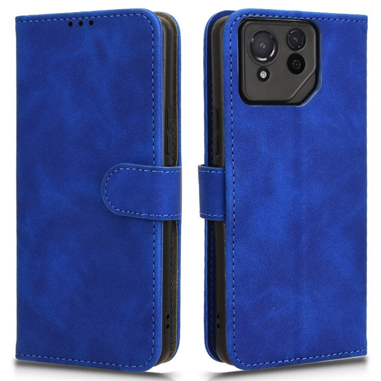 For Asus ROG Phone 8 5G / Phone 8 Pro 5G Case PU Leather Card Holder Cover with Magnetic Closure - Blue