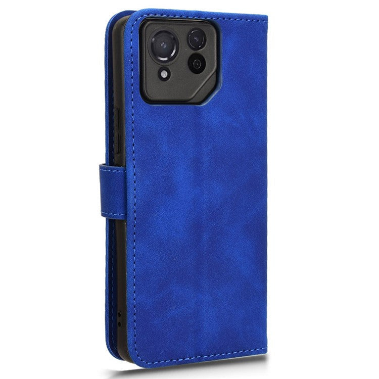 For Asus ROG Phone 8 5G / Phone 8 Pro 5G Case PU Leather Card Holder Cover with Magnetic Closure - Blue