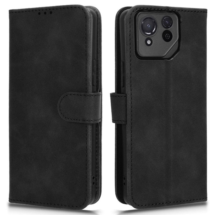 For Asus ROG Phone 8 5G / Phone 8 Pro 5G Case PU Leather Card Holder Cover with Magnetic Closure - Black
