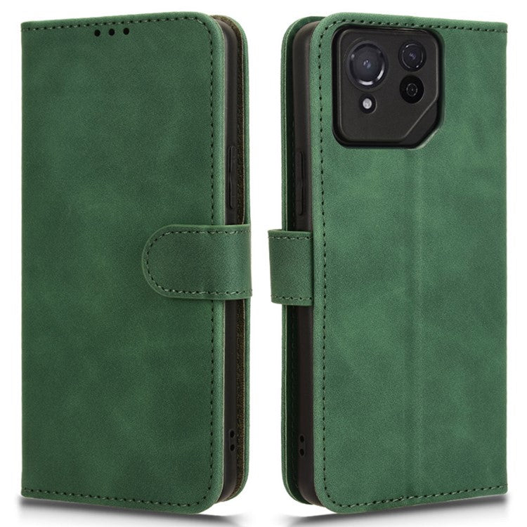For Asus ROG Phone 8 5G / Phone 8 Pro 5G Case PU Leather Card Holder Cover with Magnetic Closure - Green