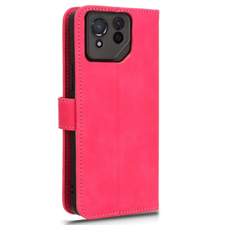 For Asus ROG Phone 8 5G / Phone 8 Pro 5G Case PU Leather Card Holder Cover with Magnetic Closure - Rose