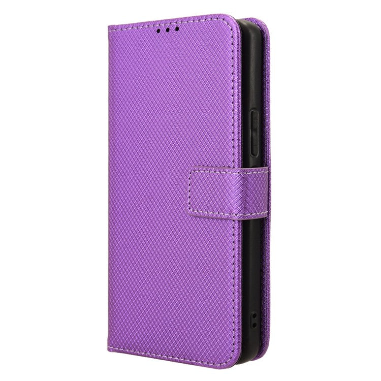 For Asus ROG Phone 8 Pro 5G / 8 5G Magnetic Phone Case Diamond Texture Card Slots Cover - Purple