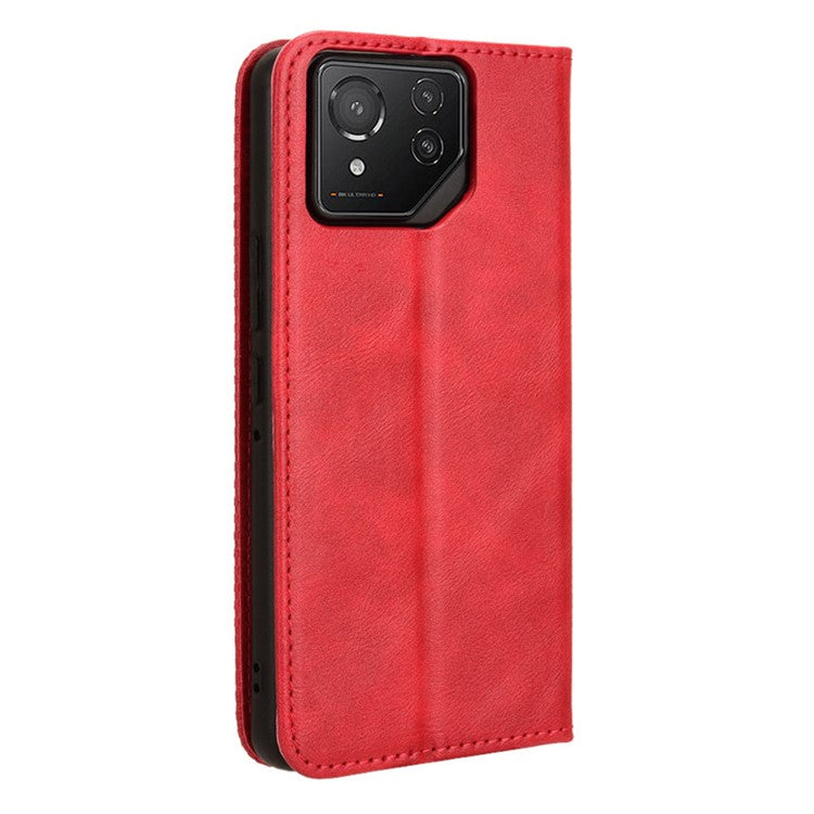 For Asus ROG Phone 8 Pro 5G / 8 5G Case Magnetic Closing Wallet Leather Phone Cover - Red