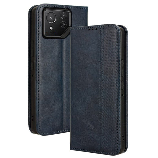 For Asus ROG Phone 8 Pro 5G / 8 5G Case Magnetic Closing Wallet Leather Phone Cover - Blue
