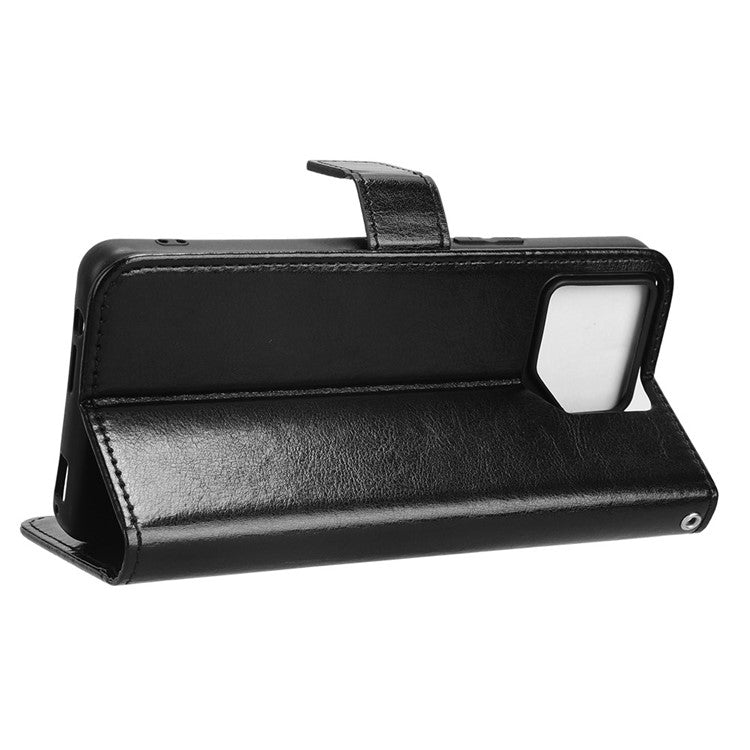 For Asus ROG Phone 8 Pro 5G / 8 5G Wallet Case Crazy Horse Texture PU Leather Phone Protector - Black