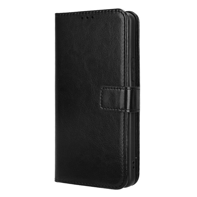 For Asus ROG Phone 8 Pro 5G / 8 5G Wallet Case Crazy Horse Texture PU Leather Phone Protector - Black