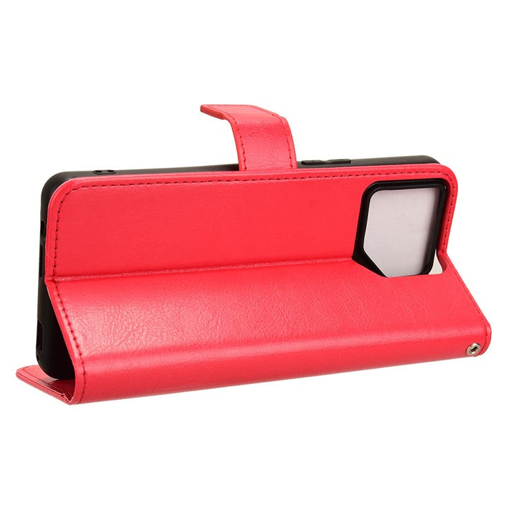 For Asus ROG Phone 8 Pro 5G / 8 5G Wallet Case Crazy Horse Texture PU Leather Phone Protector - Red