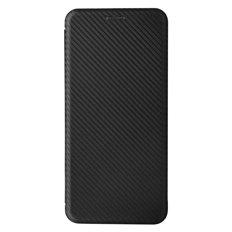 For Asus ROG Phone 8 Pro 5G / 8 5G Leather Case with Card Slot Carbon Fiber Texture  - Black