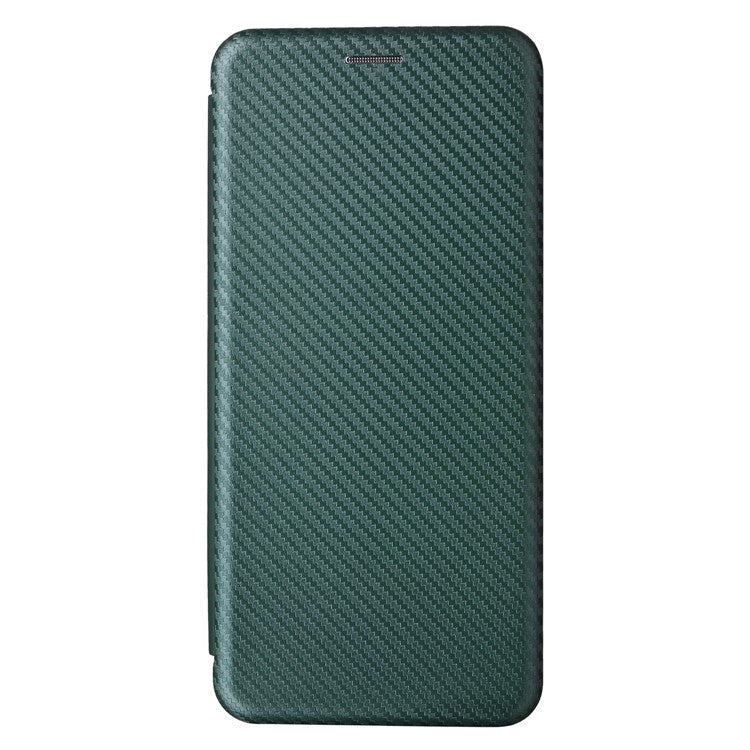 For Asus ROG Phone 8 Pro 5G / 8 5G Leather Case with Card Slot Carbon Fiber Texture  - Green